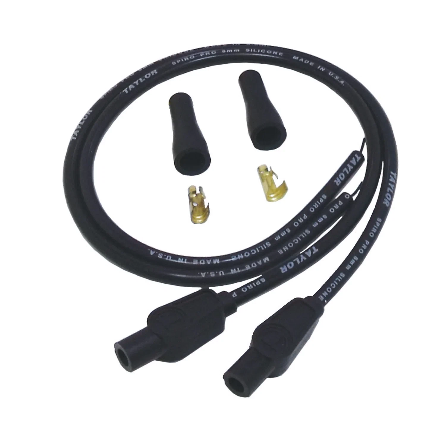 Spark Plug Wire Set Universal 8mm Silicone Spiro Pro 180_ 350 ohm_ft Black 10055